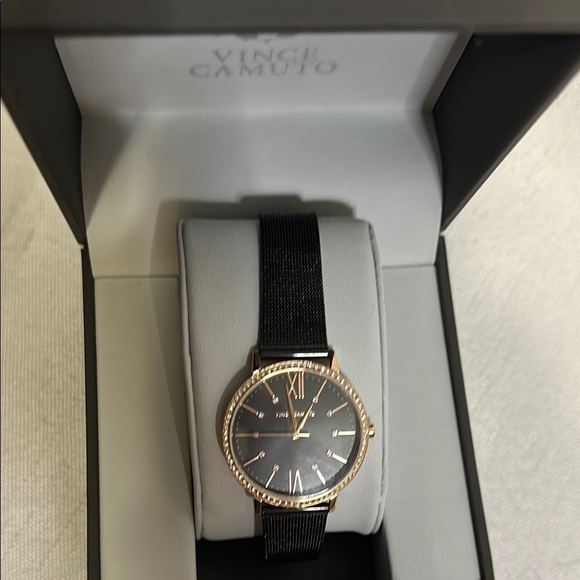 Vince Camuto Black and Rose Gold Analog Watch - Picture 3 of 6